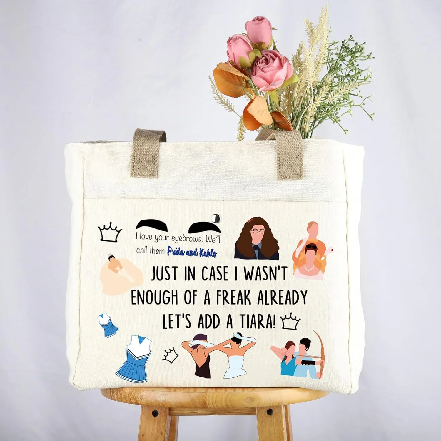 VAMSII Princess Movie Diaries Makeup Bag Movie Lover Gifts Princess Cosmetic Pouch Movie Fan Gifts(DiariesBag2)
