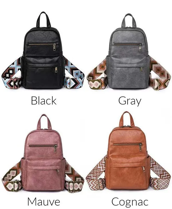 Versatile Leather Fashion Convertible Backpack Sling Bag