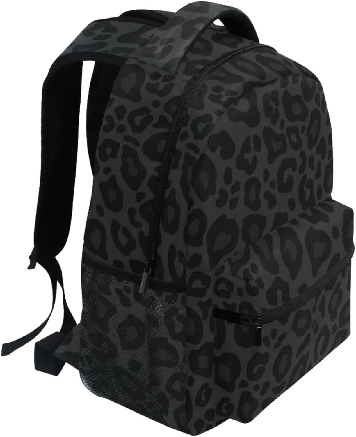 Wamika Black Leopard Backpack for Boys Girls Kids School Backpacks Book Bag Daypack