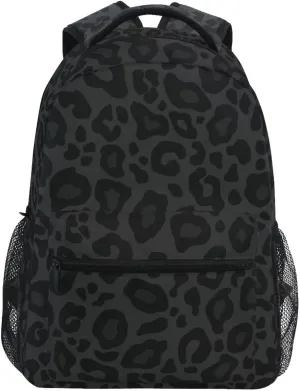 Wamika Black Leopard Backpack for Boys Girls Kids School Backpacks Book Bag Daypack