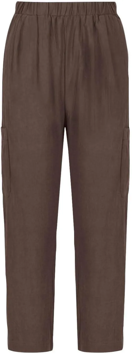 Wide Leg Linen Pant for Women Loose High Waisted Linen Pants Comfy Flowy Long Trousers Summer Vacation Beach Slacks