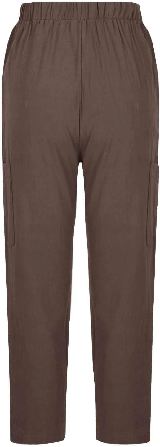 Wide Leg Linen Pant for Women Loose High Waisted Linen Pants Comfy Flowy Long Trousers Summer Vacation Beach Slacks