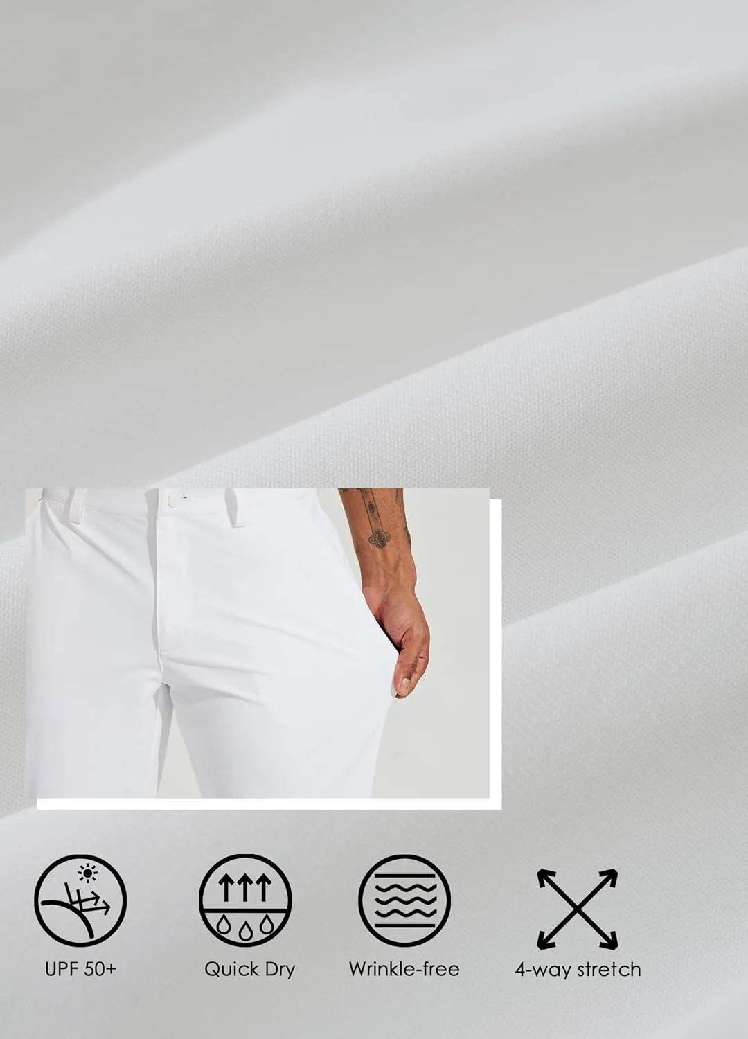 Willit Mens Golf Pants Stretch Dress Pants Slim Fit Quick Dry Casual Work Pants with Pockets 30"/32"