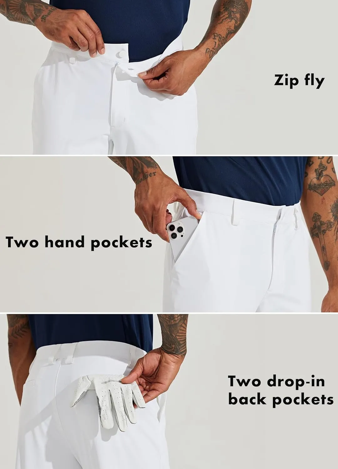 Willit Mens Golf Pants Stretch Dress Pants Slim Fit Quick Dry Casual Work Pants with Pockets 30"/32"