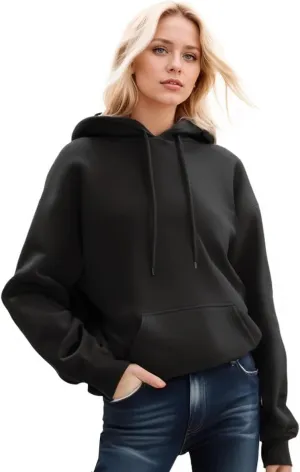 Women Hoodies Long Sleeve Pockets Hooded Sweater Solid Drawstring Pullover Fashion Sweatshirts Tops