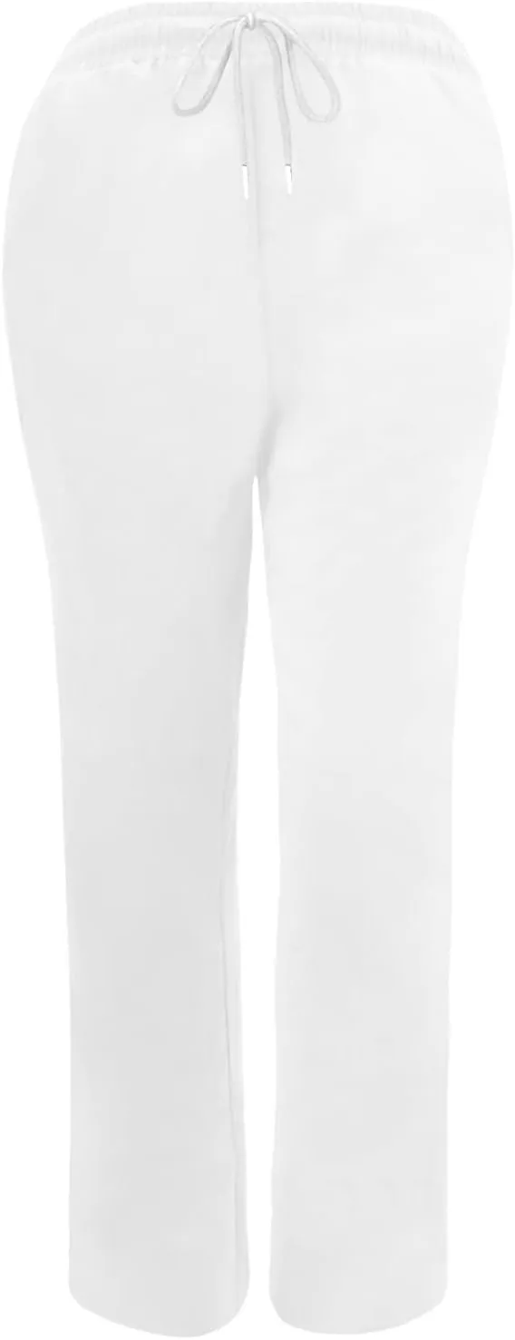 Womens Causal Summer Pants 2024 Elastic High Waist Drawstring Lounge Pant Straight Leg Beach Vacation Trousers