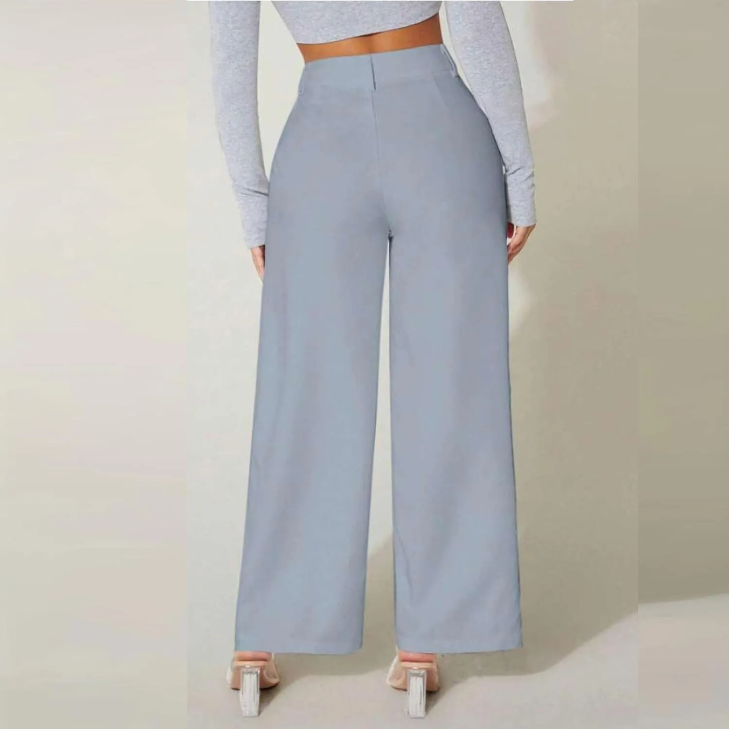 Women's High Waist Pants Trendy Drape Straight Dress Pants Fall Casual Wild Long Trousers Comfy High-end Pants