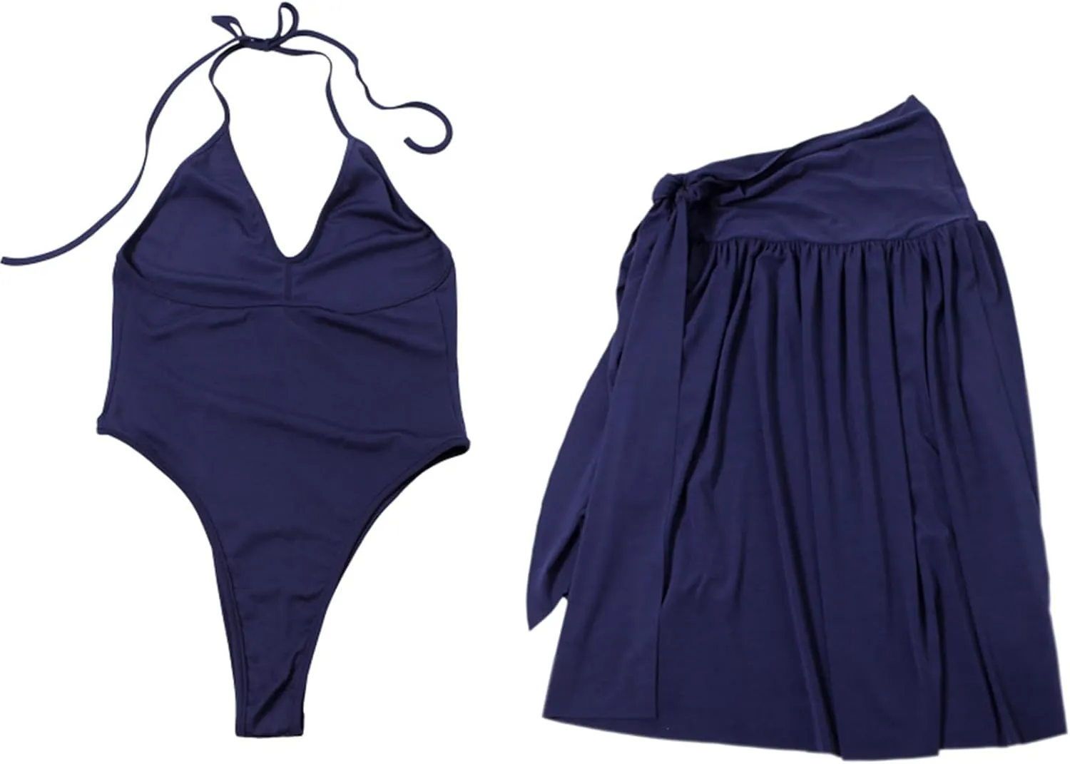Womens Summer 2 Piece Maxi Skirt Sets Sexy Halter V Neck Backless Thong Bodysuits Wrap Beach Cover Ups Vacation Outfits