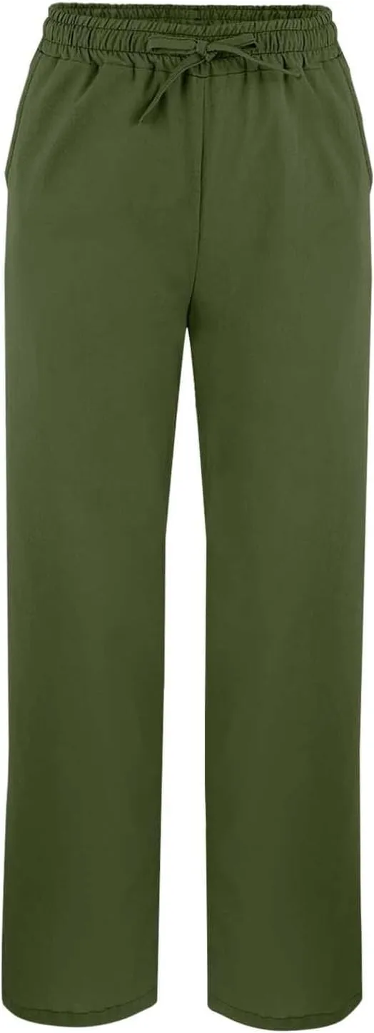 Women's Summer Long Solid Color Cotton Linen Straight Leg Loose Casual Pants Pants with Pockets Summer