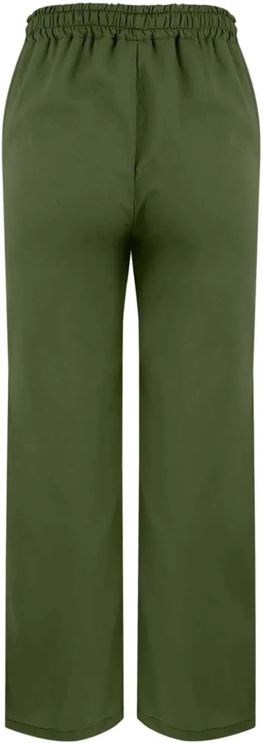 Women's Summer Long Solid Color Cotton Linen Straight Leg Loose Casual Pants Pants with Pockets Summer