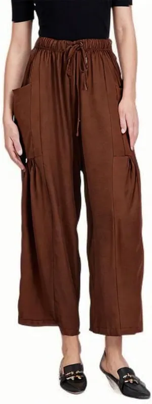 YRAETENM Women Linen Baggy Harem Pants Summer Drawstring High Waist Wide Leg Pants Loose Flowy Casual Palazzo Lounge Trousers