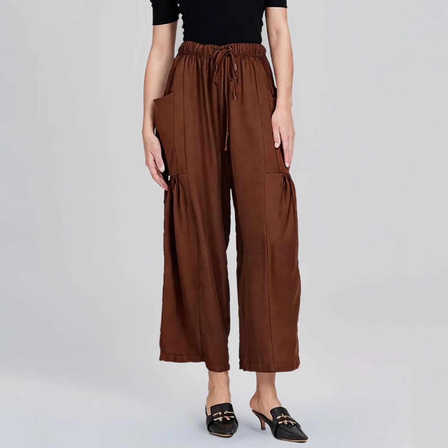 YRAETENM Women Linen Baggy Harem Pants Summer Drawstring High Waist Wide Leg Pants Loose Flowy Casual Palazzo Lounge Trousers