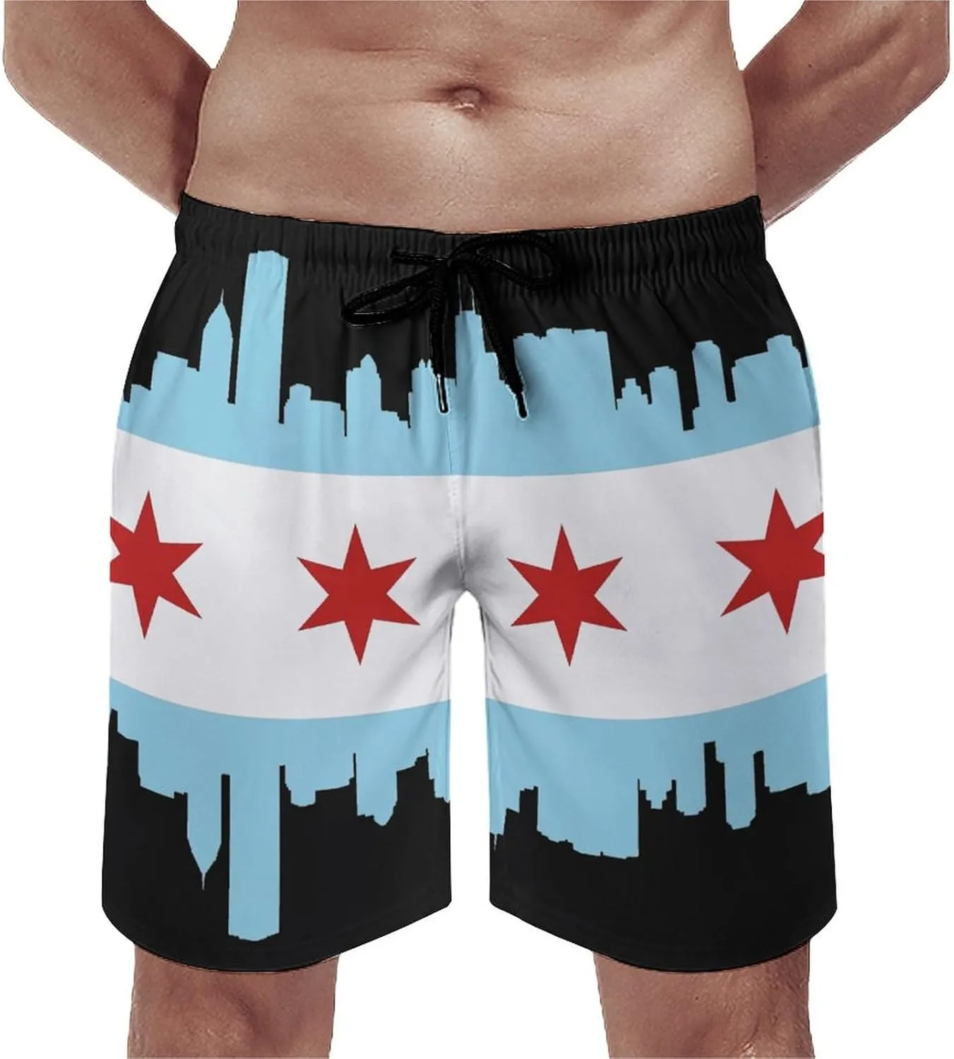 Zakqeik Slovakia Flag Mens Swim Trunks Quick Dry Swim Shorts with Pockets Funny Beach Shorts