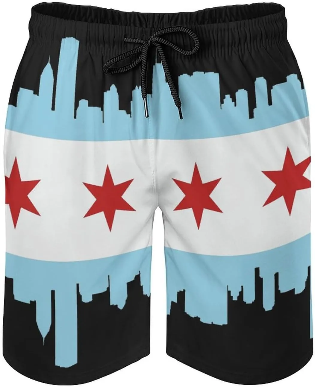 Zakqeik Slovakia Flag Mens Swim Trunks Quick Dry Swim Shorts with Pockets Funny Beach Shorts