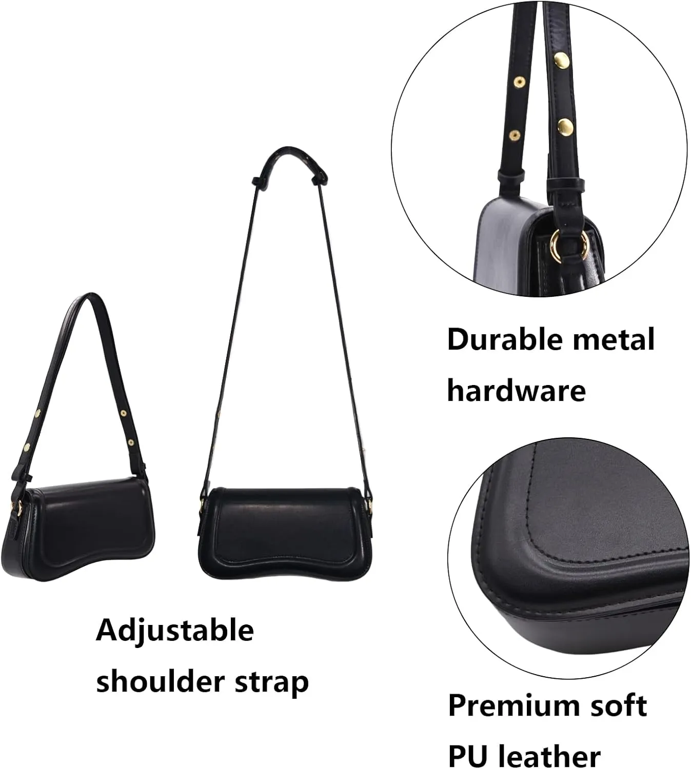 Zengmei Shoulder bag, Designer Bag, Saddle Purse for Women Female Girl